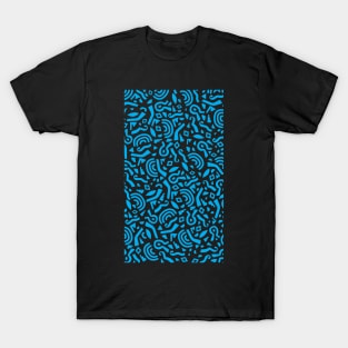 Blue Doodle Pattern T-Shirt